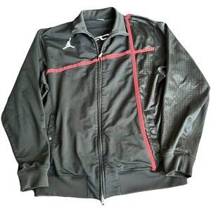 Air Jordan Nike Zip Up Jacket Black Red Jumpman Air Basketball Dri-Fit Men’s L